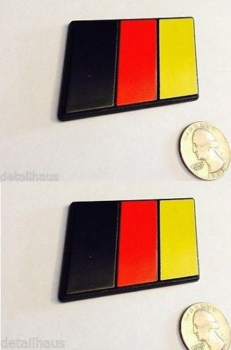 Set of 2 - German Flag Racing Euro Badges - Medium Size