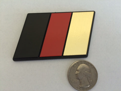 German Flag Racing Euro Badge (BRG Black, Red, Gold)- Medium Size