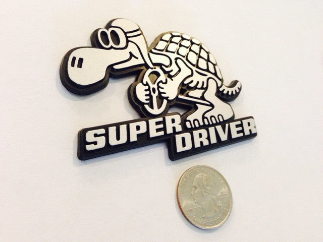 Silver/Chrome Super Driver - Racing Turtle Badge