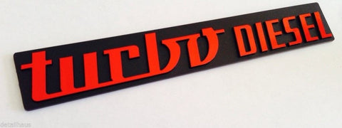 Red Turbo Diesel Badge