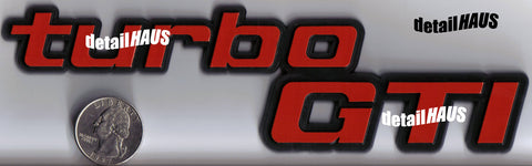 Red Turbo GTI Badge