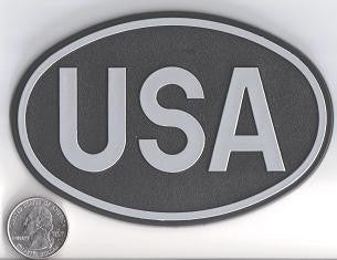 Large Oval Black USA Country Badge