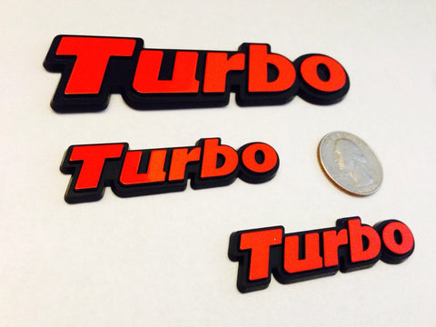 3 Pack - Red Turbo Badges